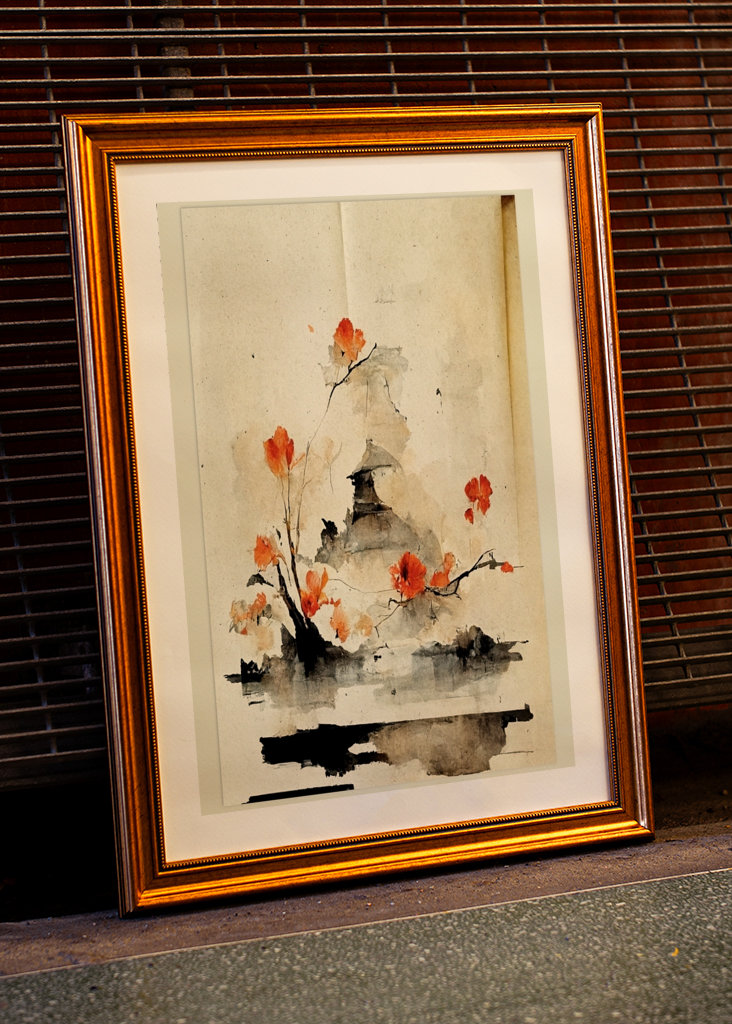 Zen garden in autumn