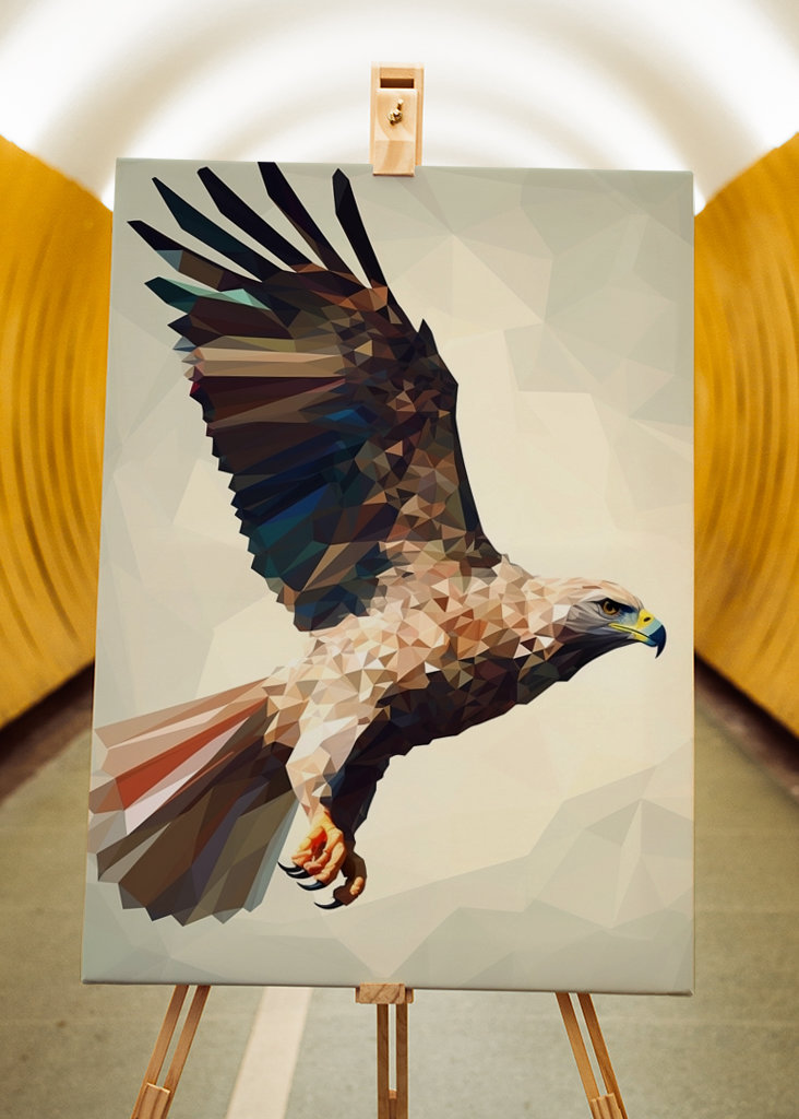 Fliegender Falke - Low Poly