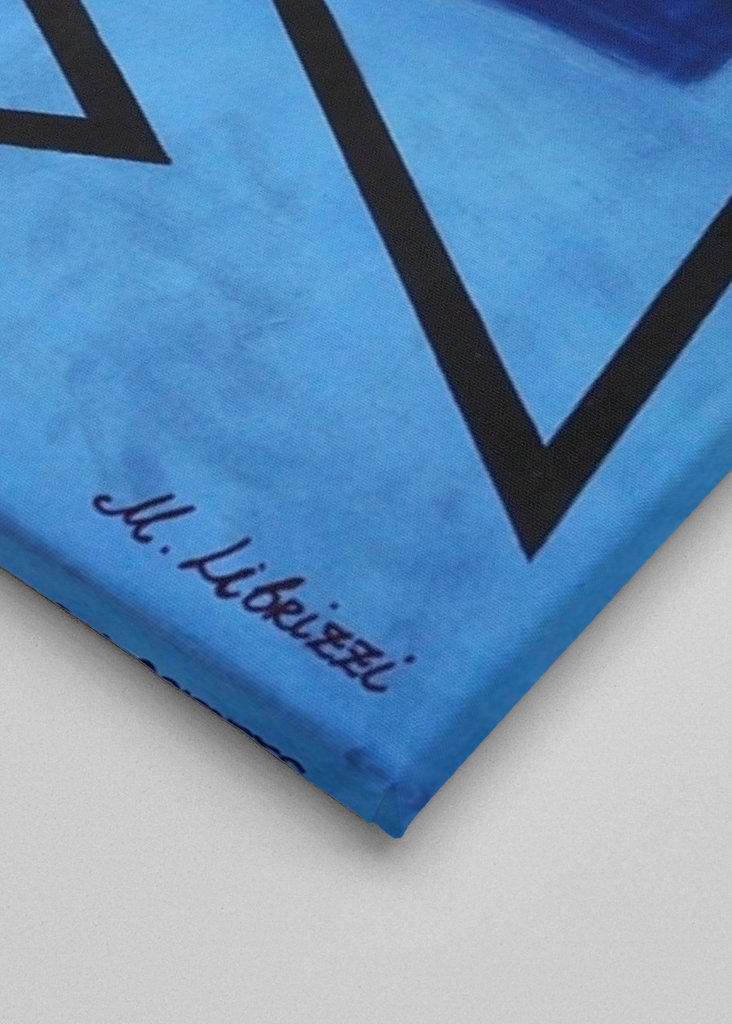 Abstrakt v modré a oranžové barvě