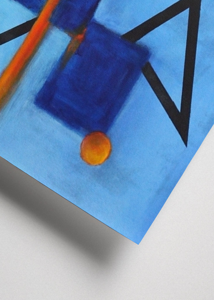 Abstrakt v modré a oranžové barvě