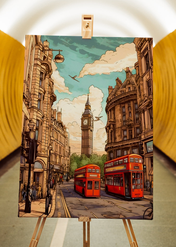 Póster de viaje vintage de Londres