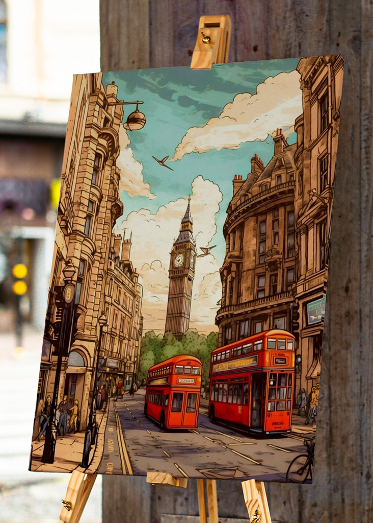 Póster de viaje vintage de Londres