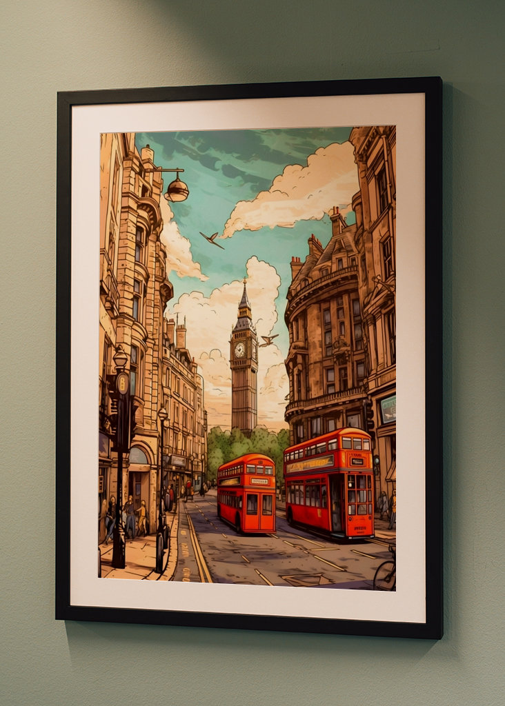 Póster de viaje vintage de Londres