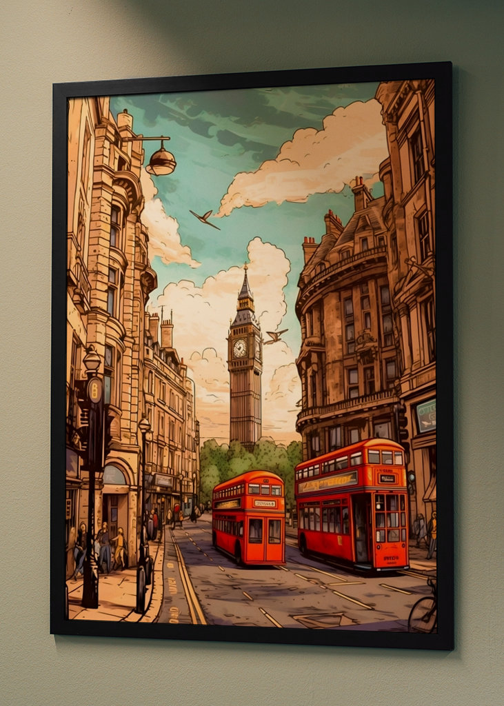 Póster de viaje vintage de Londres