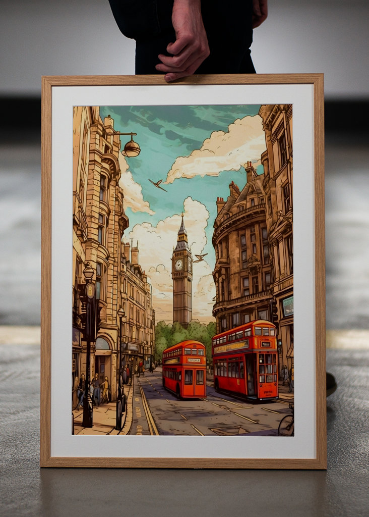 Póster de viaje vintage de Londres