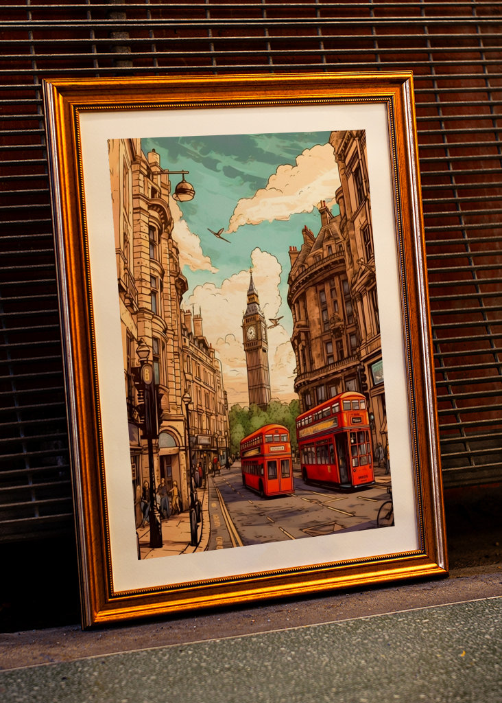 Póster de viaje vintage de Londres