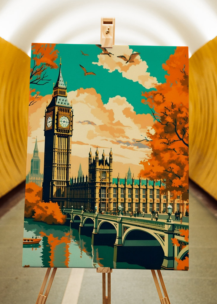 Vintage Londýn Cestovní Plakát