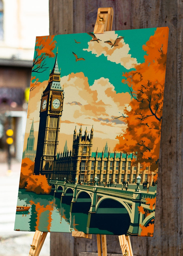 Vintage Londýn Cestovní Plakát