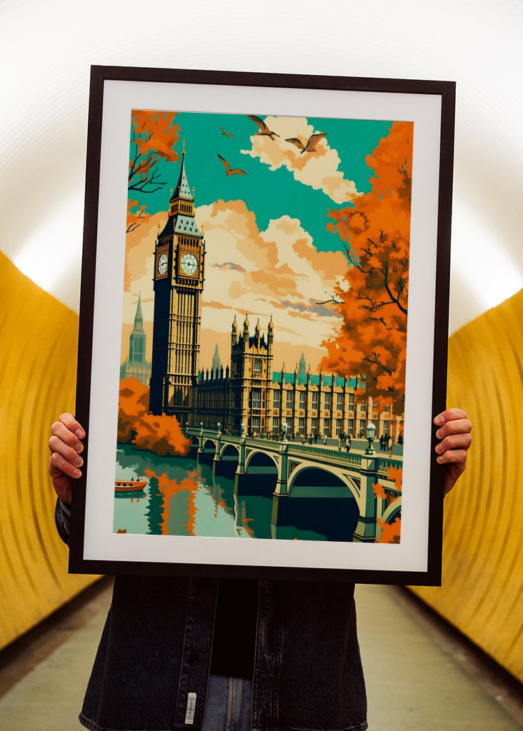 Vintage Londýn Cestovní Plakát