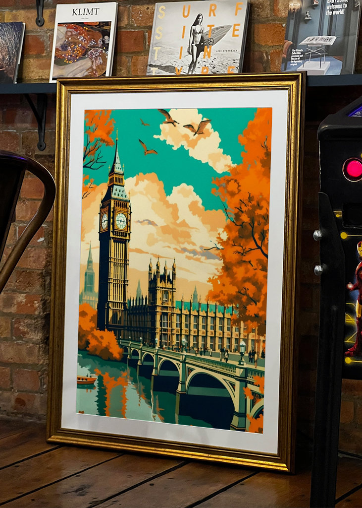 Vintage Londýn Cestovní Plakát