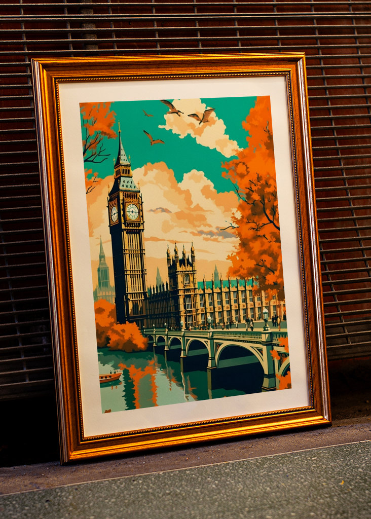 Vintage Londýn Cestovní Plakát