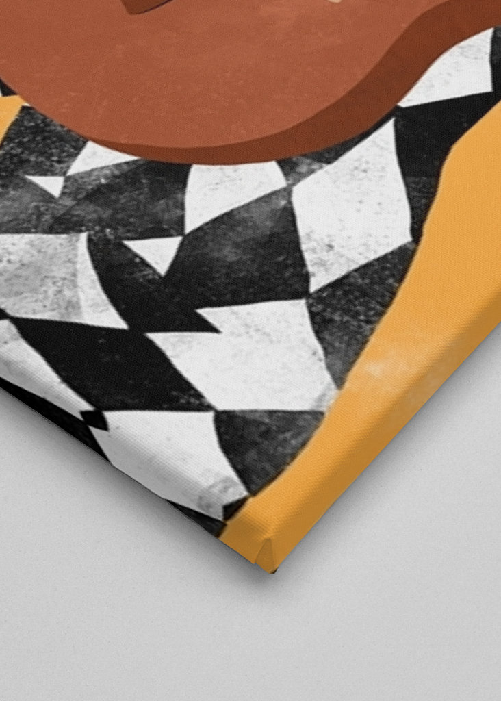 Trauriger Harlekin mit Gitarre