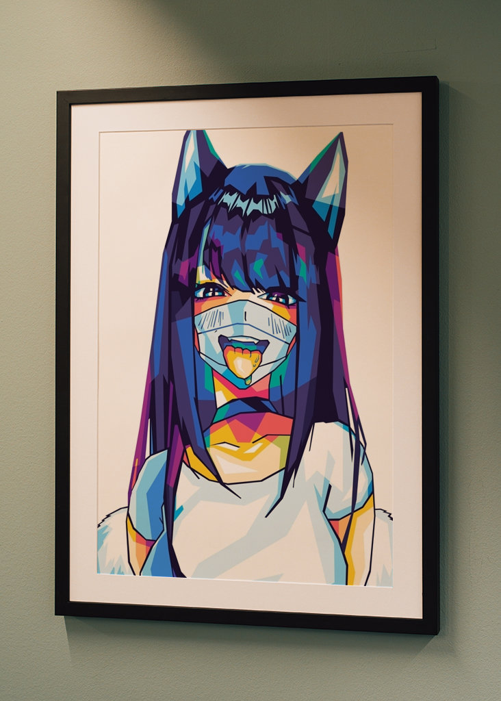 Cute Mask Girls Anime Popart