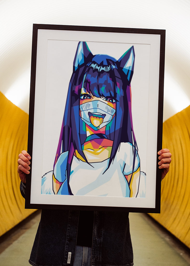 Cute Mask Girls Anime Popart