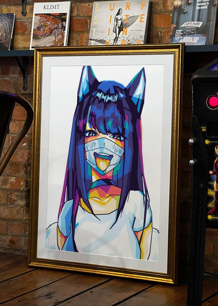 Cute Mask Girls Anime Popart