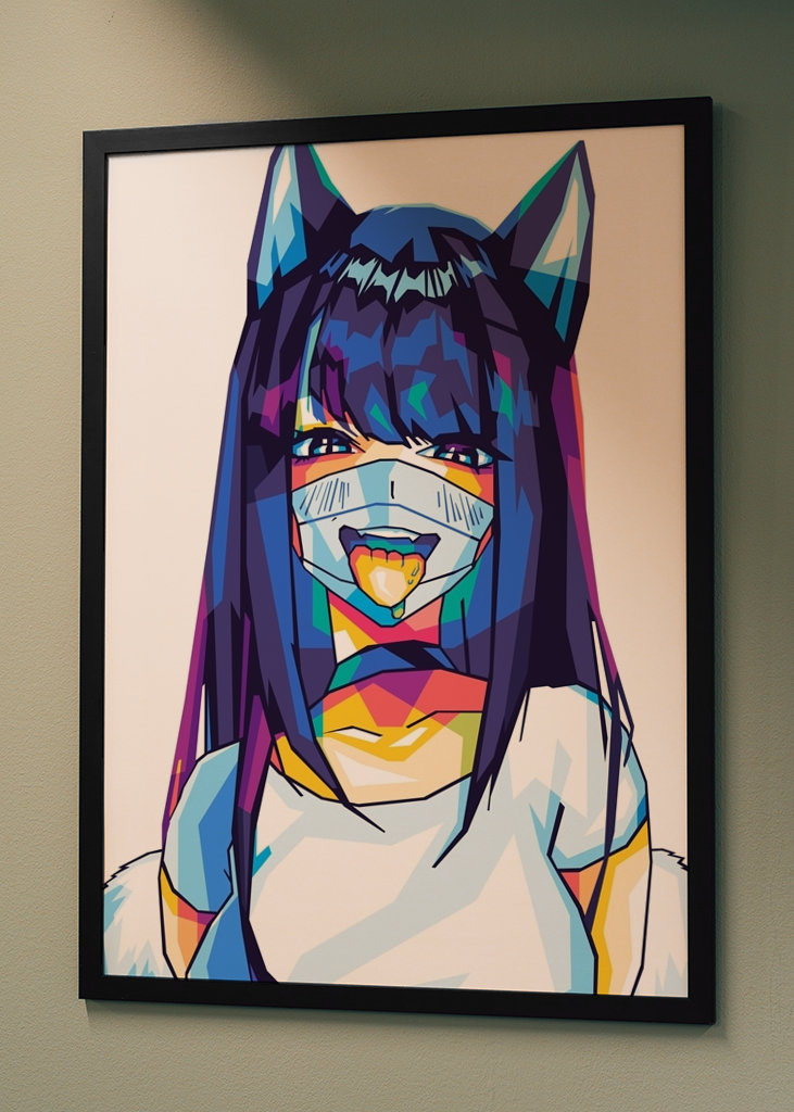Cute Mask Girls Anime Popart
