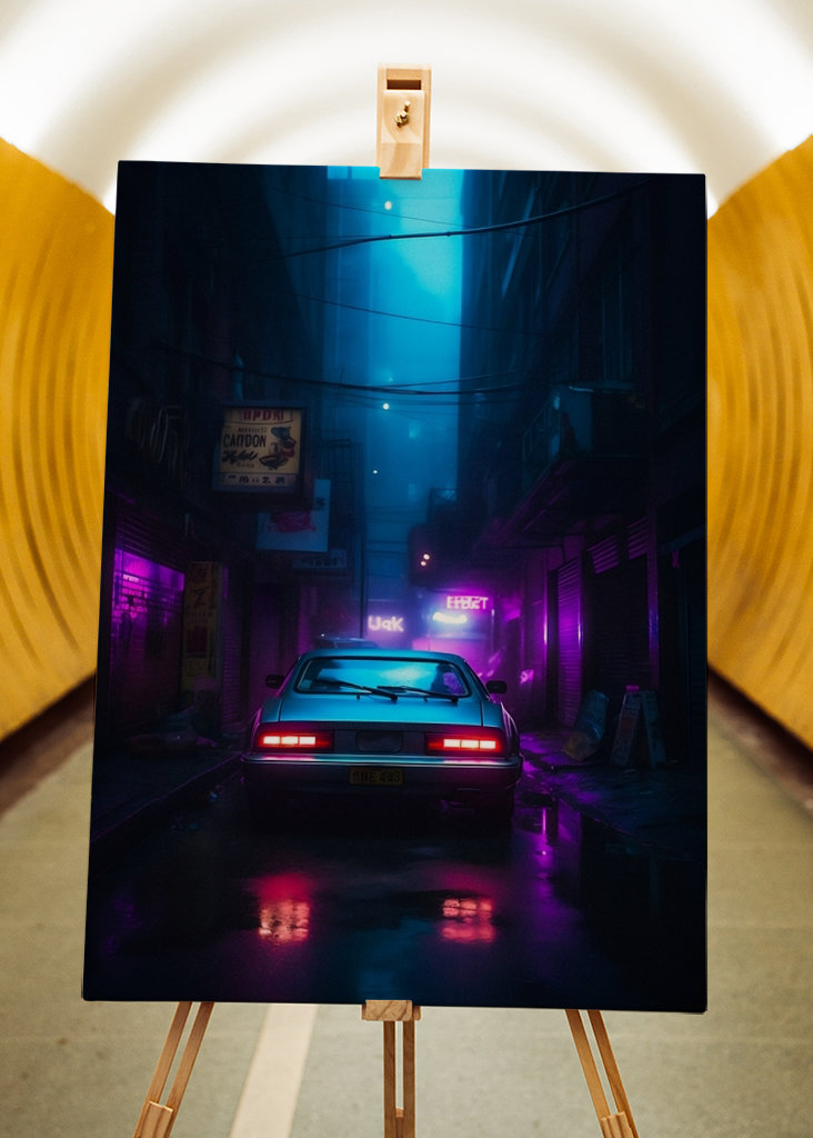 Coche clásico en callejón