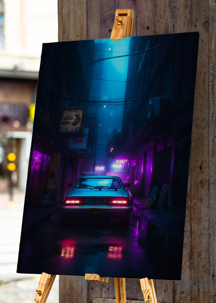 Coche clásico en callejón