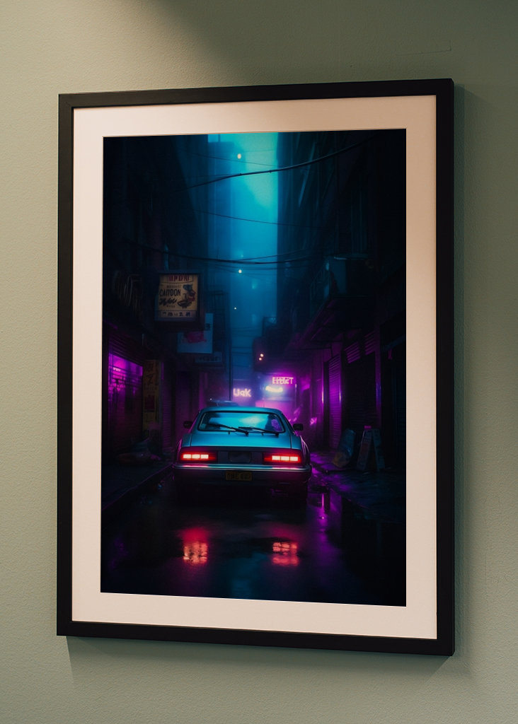 Coche clásico en callejón