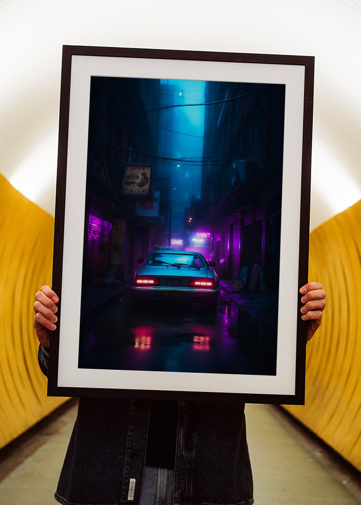 Coche clásico en callejón