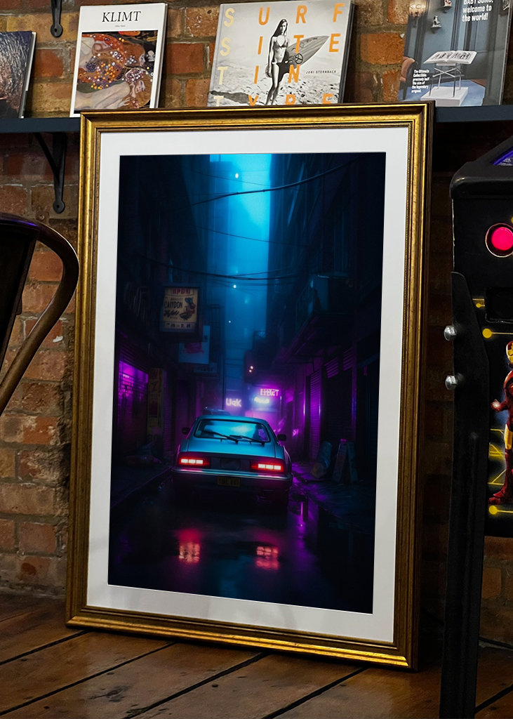 Coche clásico en callejón