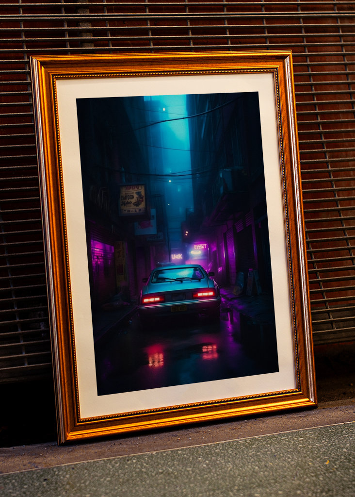 Coche clásico en callejón