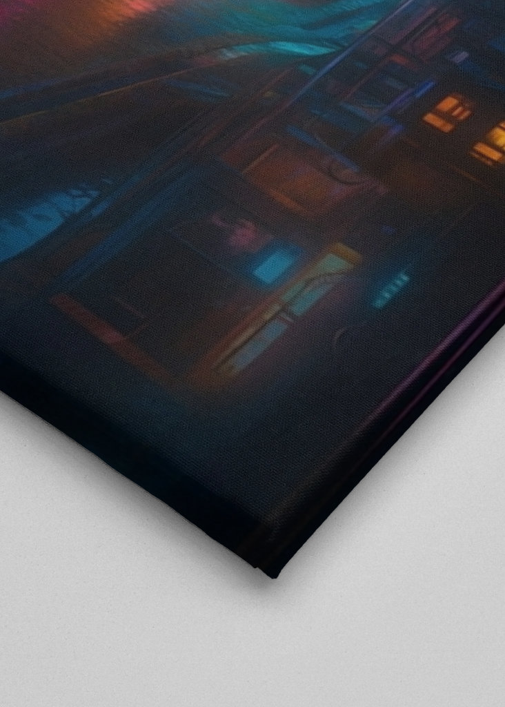 Paisaje urbano colorido en neón