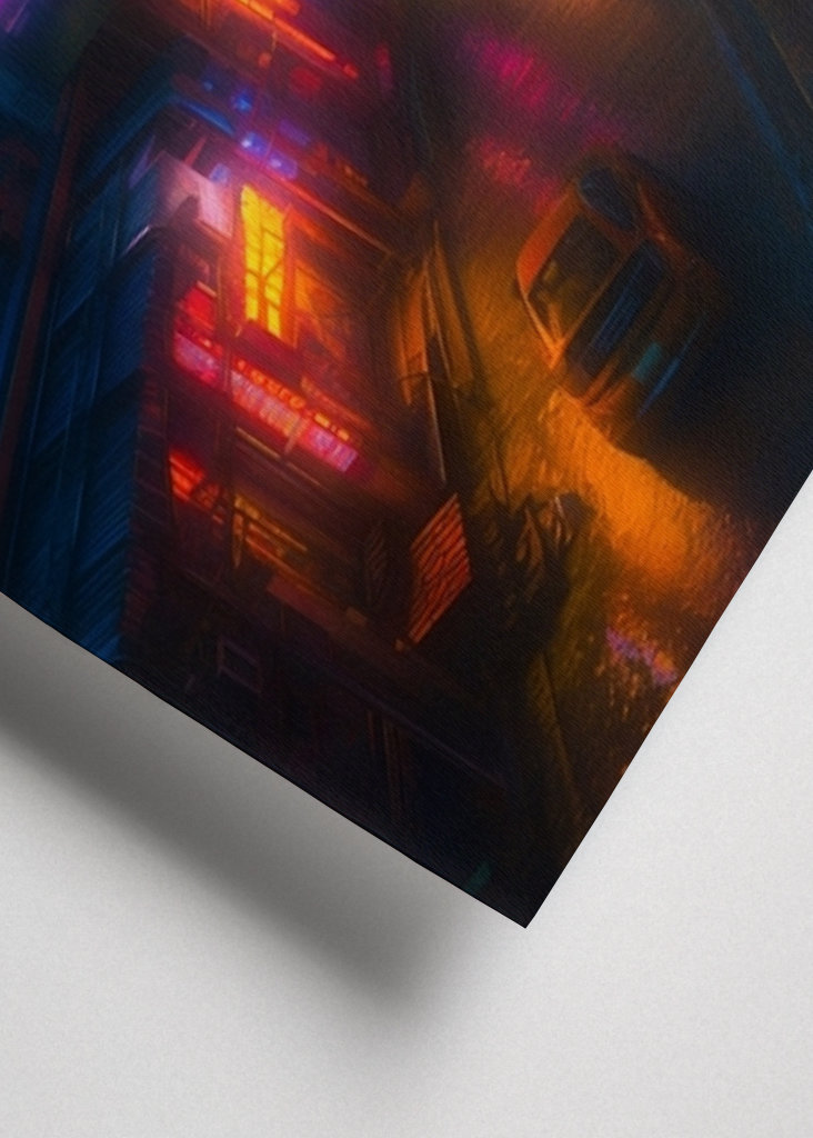 Paisaje urbano colorido en neón