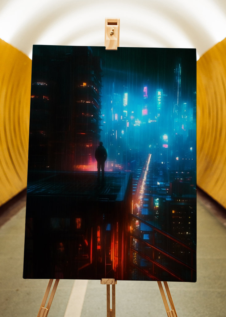 Con vistas a la ciudad de neón