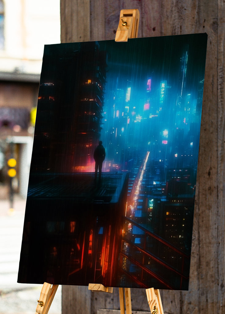 Con vistas a la ciudad de neón