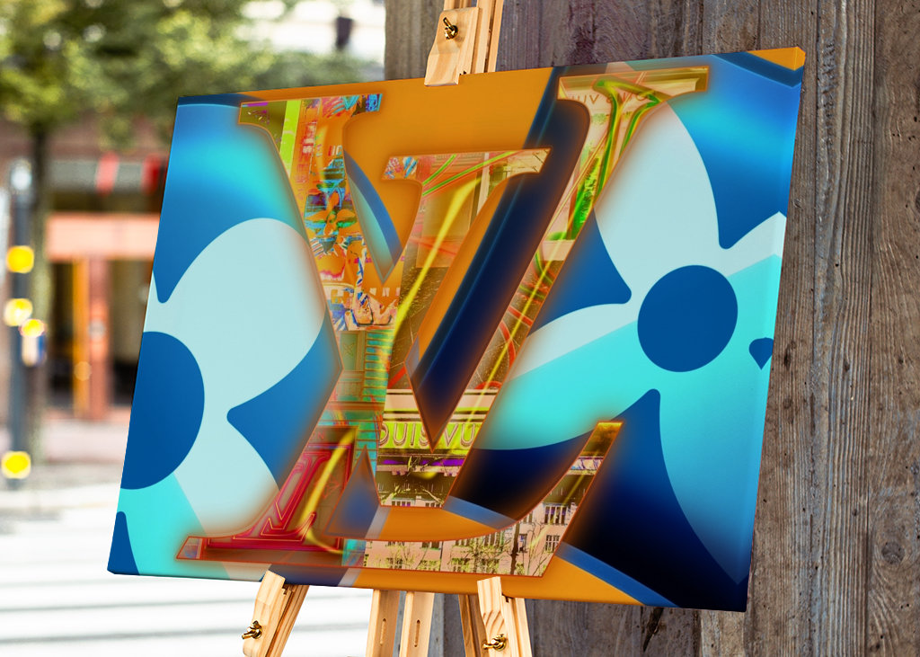 LV Orange on Blue