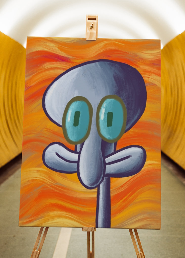 squidward funny painting