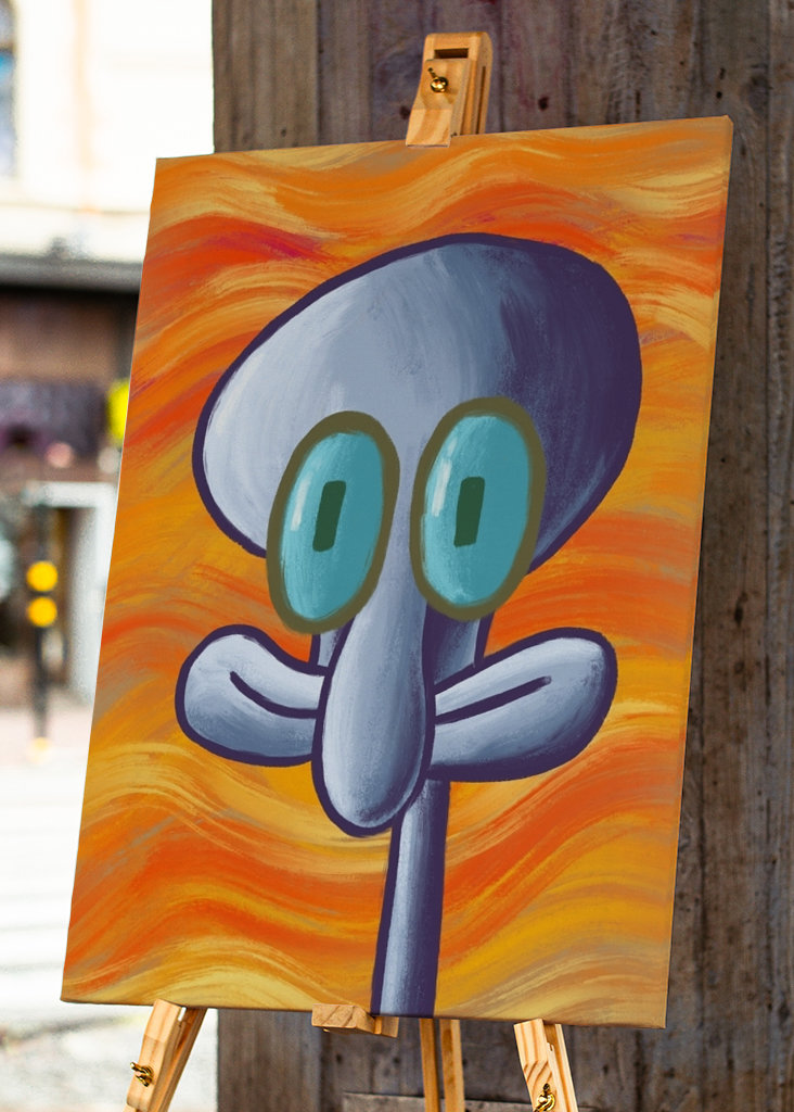 squidward funny painting
