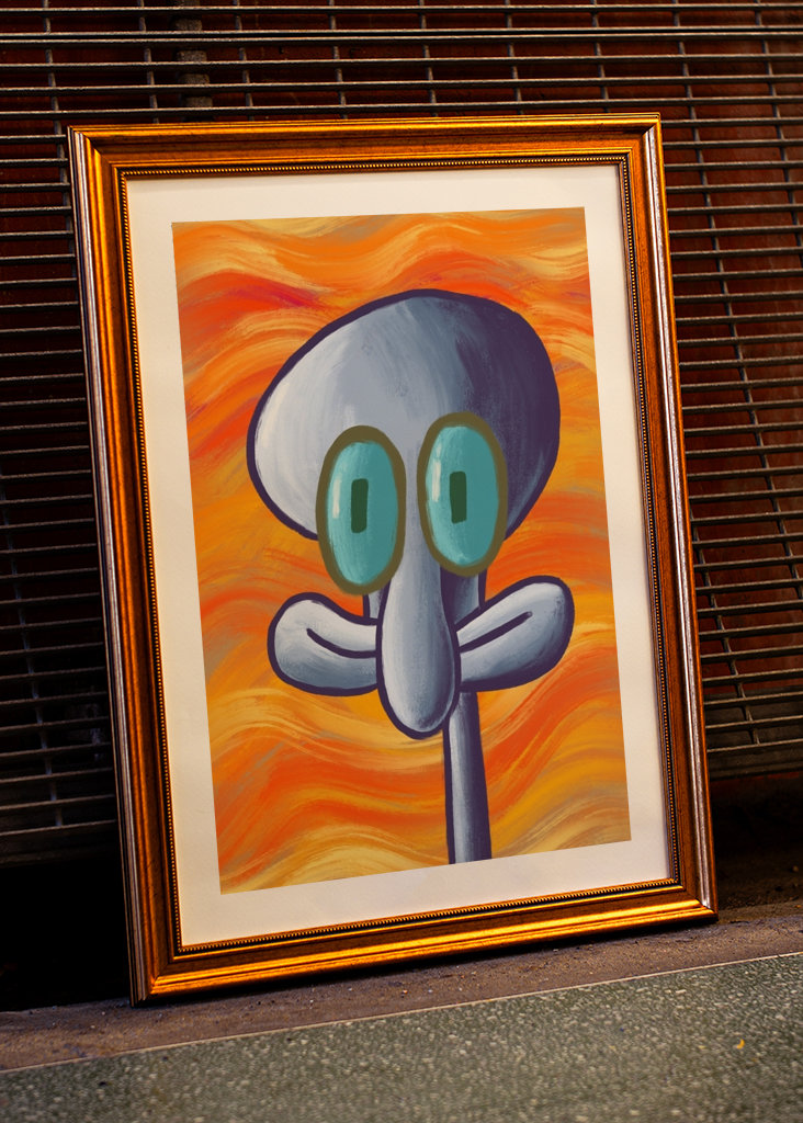 squidward funny painting