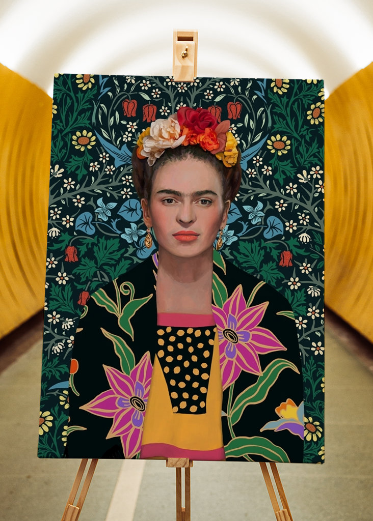 Blommig mexikansk kvinna