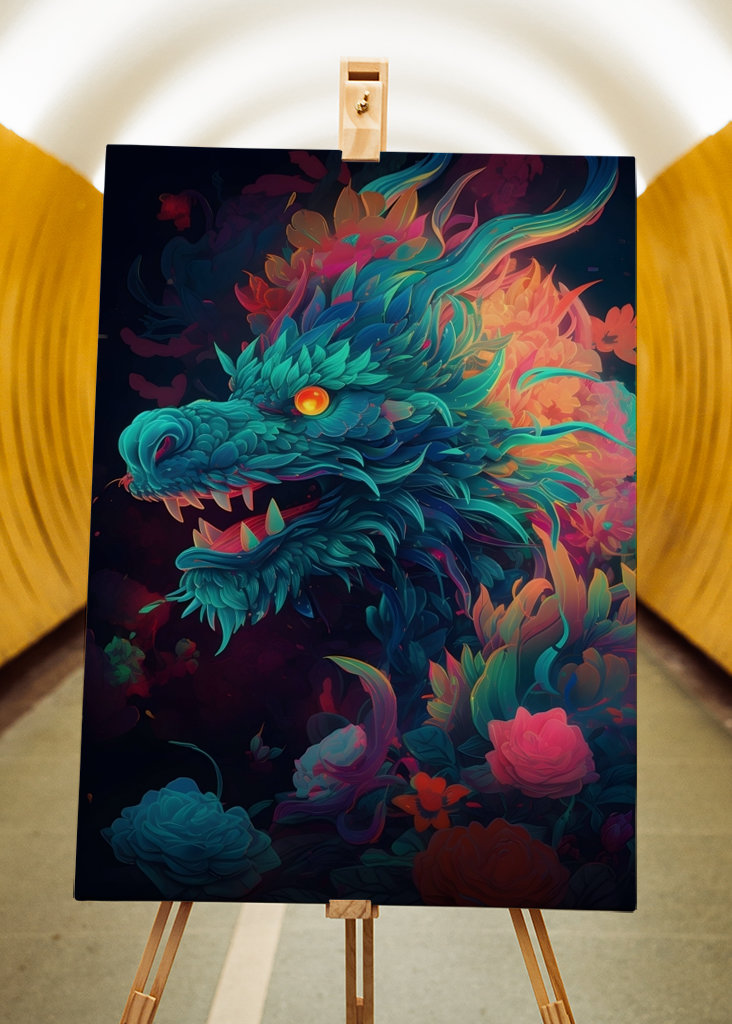 Barevný čínský drak