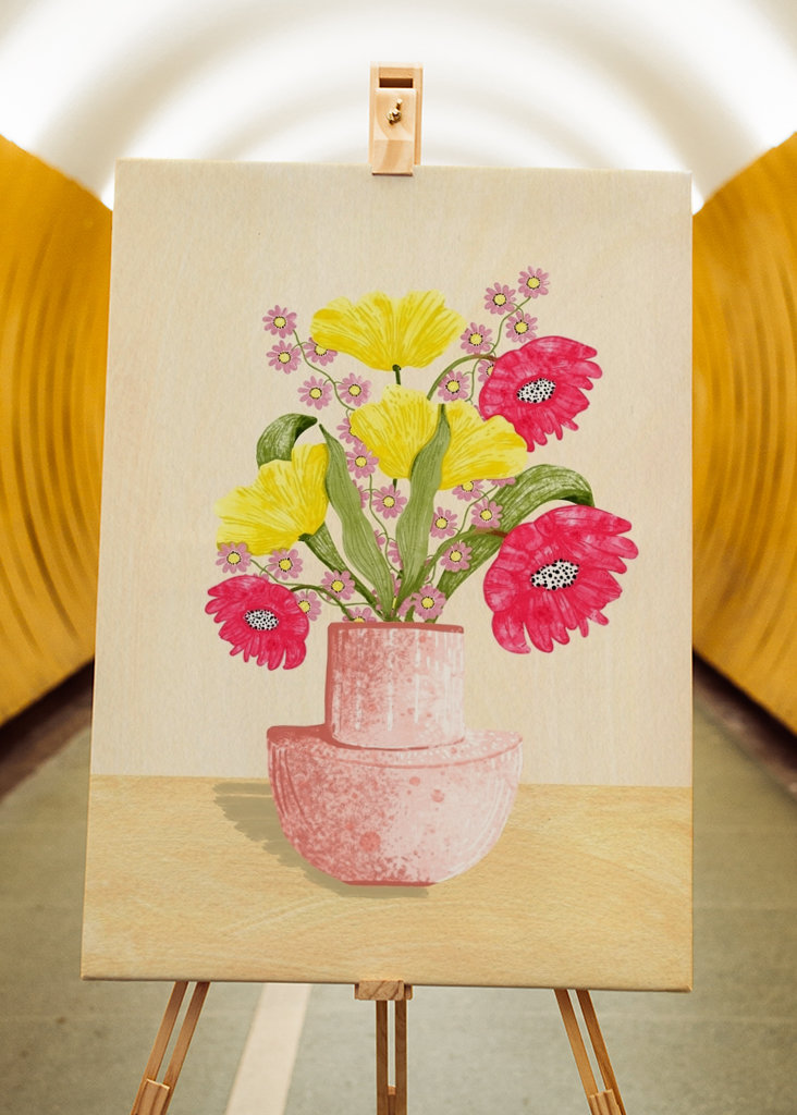 Floral Bouquet In Pink Vase 