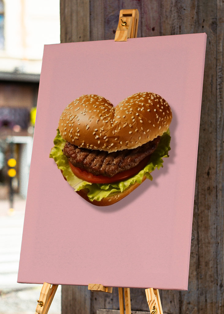 Burger cœur pop art