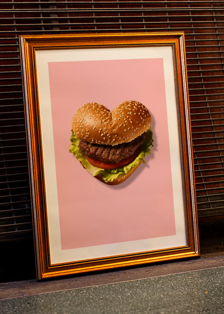 Burger cœur pop art