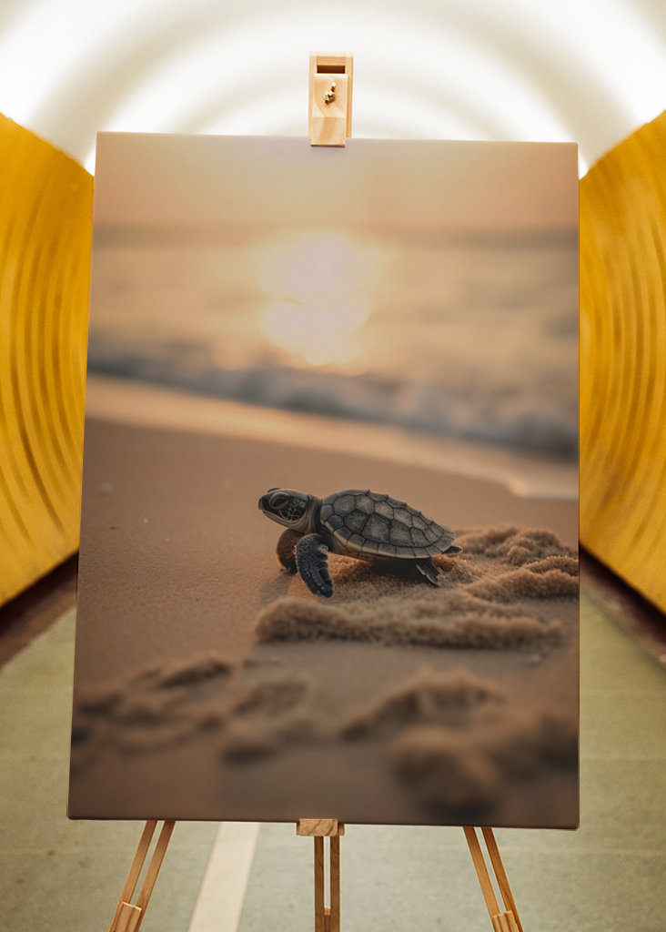 Baby skilpadde på stranden