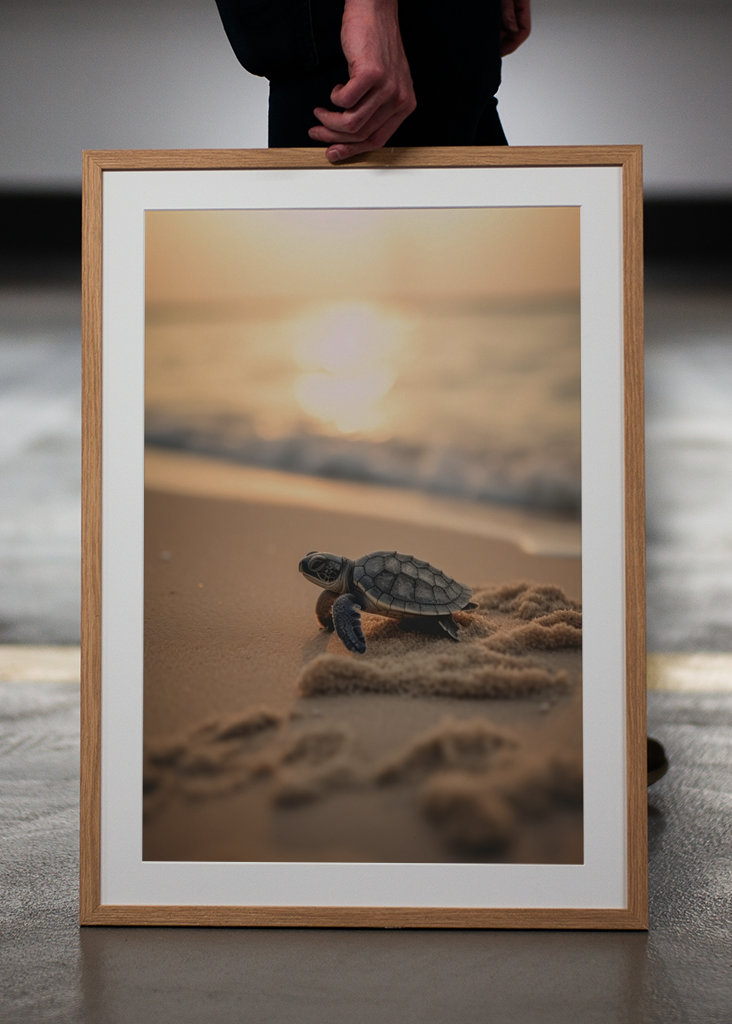 Baby skilpadde på stranden