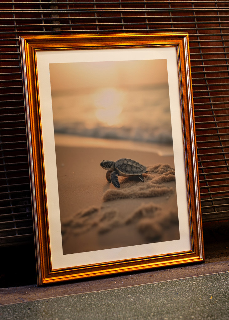 Baby skilpadde på stranden