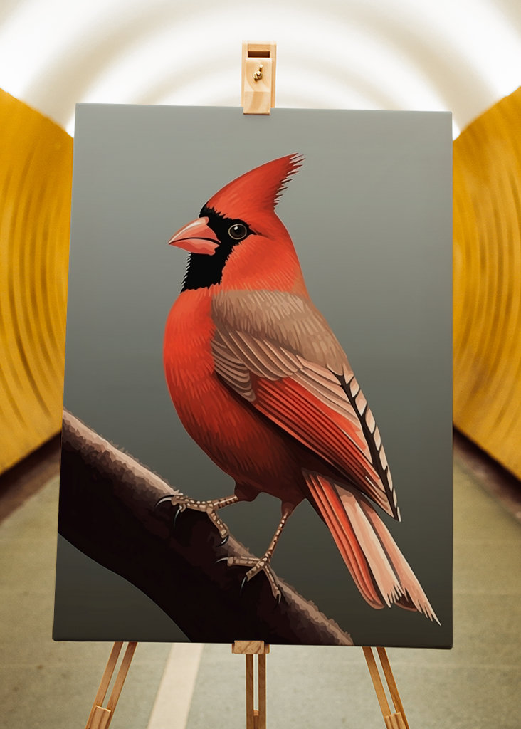 Rotkardinal - Low Poly