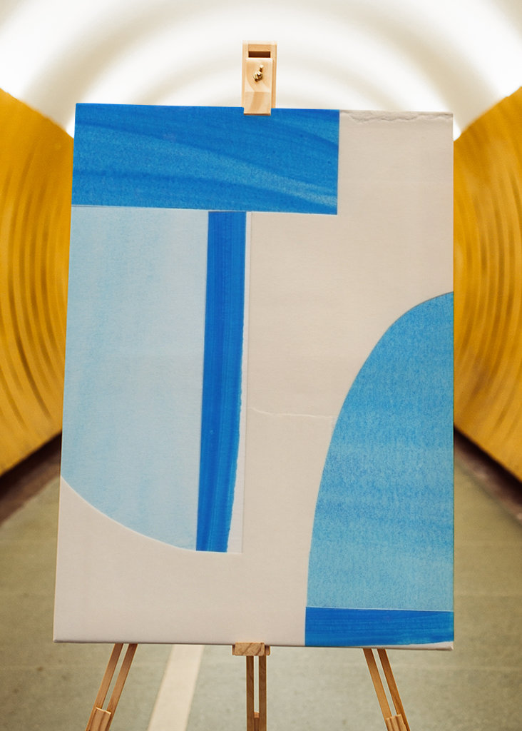 Blue Abstract Collage