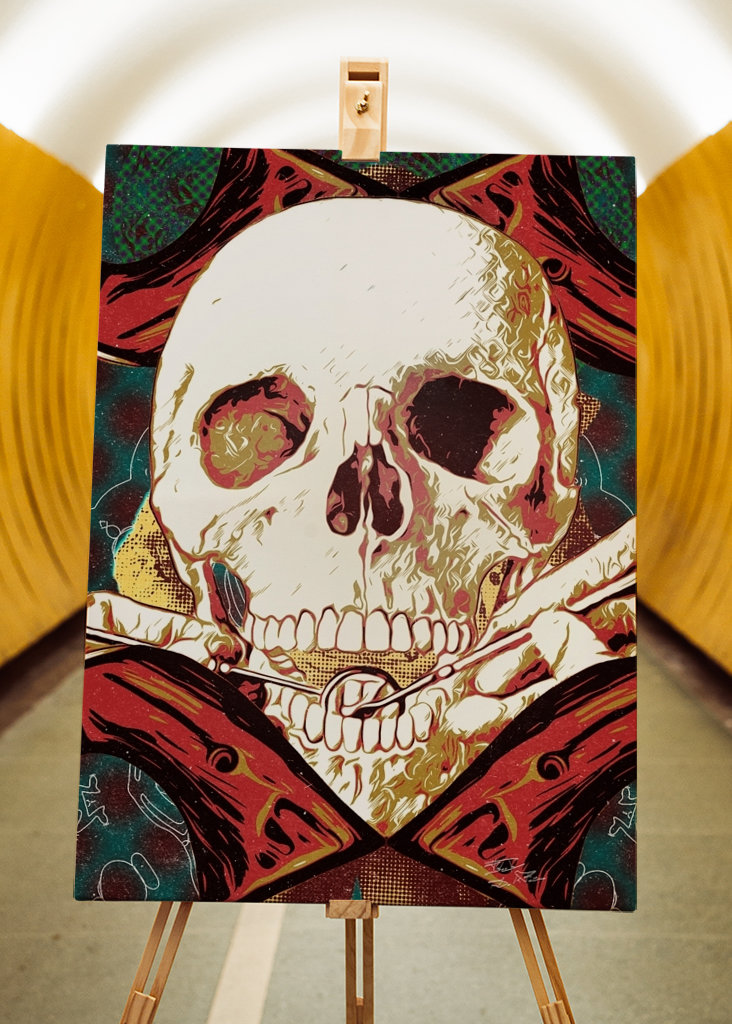 Schädel beim Zahnarzt.