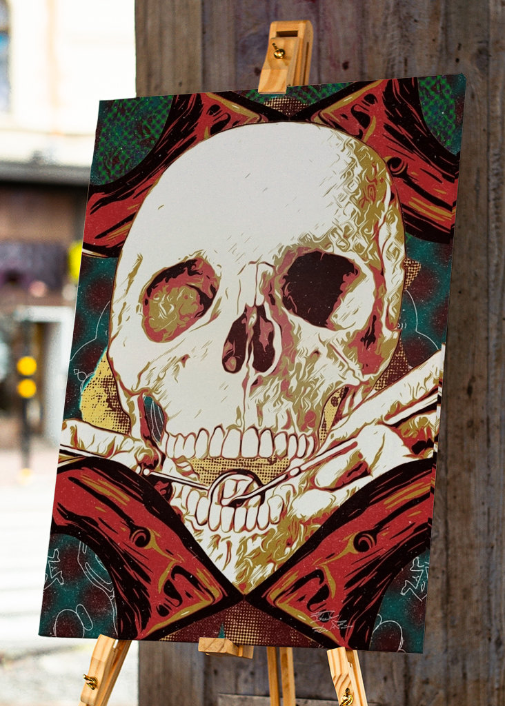 Schädel beim Zahnarzt.