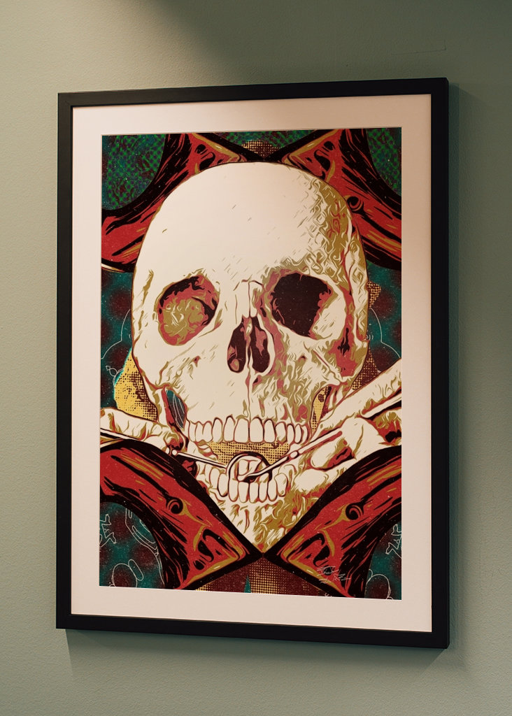 Schädel beim Zahnarzt.