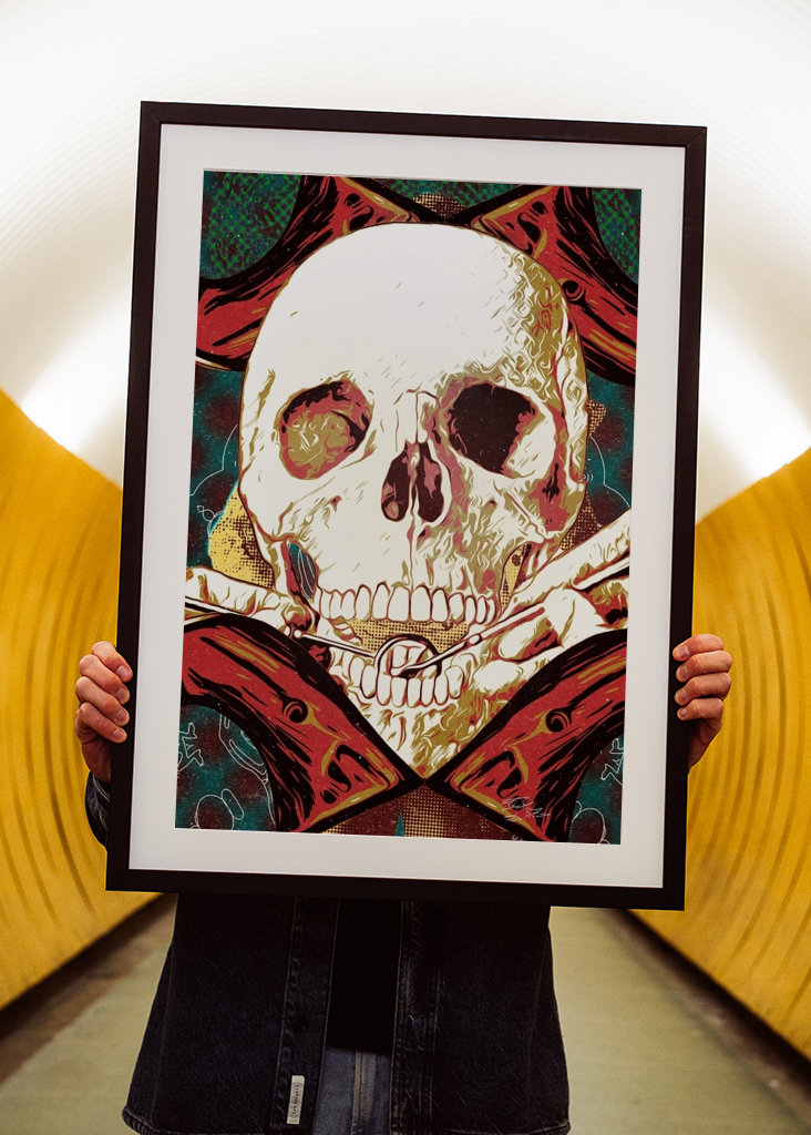 Schädel beim Zahnarzt.