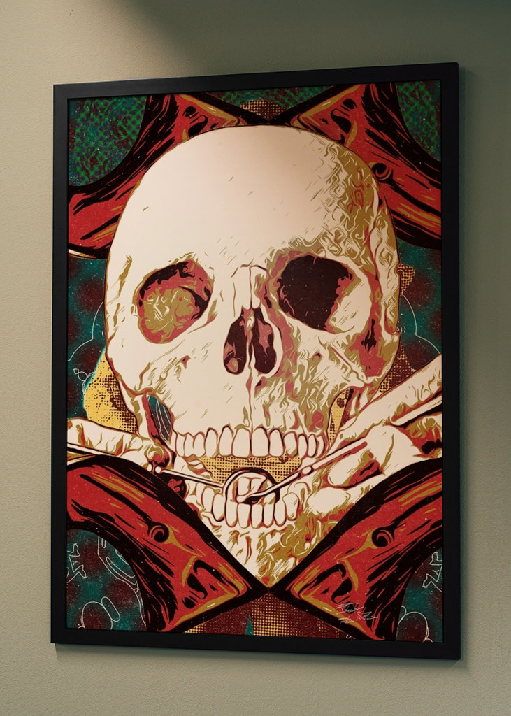 Schädel beim Zahnarzt.