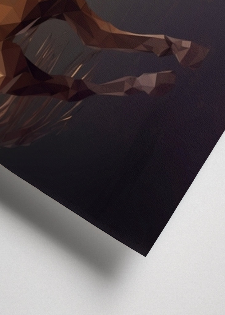 Brun häst - låg poly